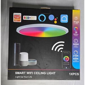 Smart WiFi LED Ceiling Light RGB+CCT Dimmable App Remote 16M Colors